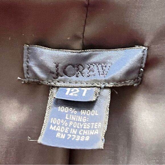 J. CREW CROPPED NAVY WOOL PINSTRIPED BLAZER SIZE 12 TALL - Picture 7 of 7